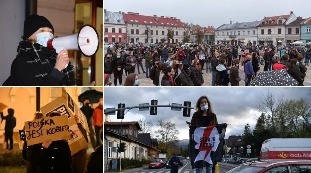 "Piekło Kobiet" w mniejszych miastach. W Małopolsce strajk nie tylko w Krakowie. Protesty w Olkuszu, Zakopanem, Proszowicach, Myślenicach