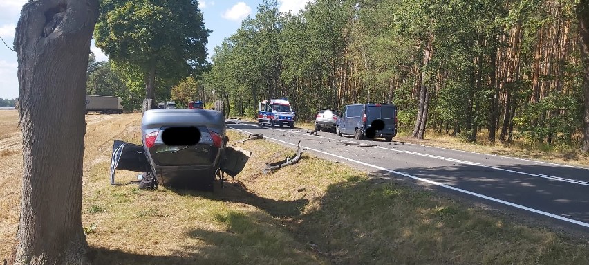 Droga po wypadku została zablokowana