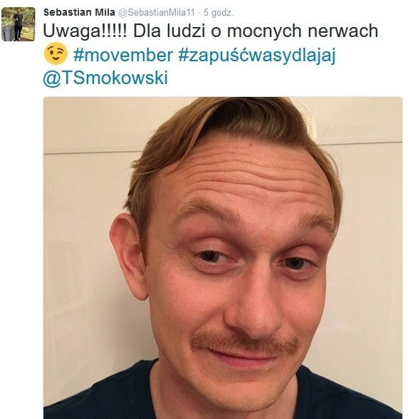 Sebastian Mila z Lechii Gdańsk zapuścił wąsy. "Dla ludzi o mocnych nerwach" [FOTO]
