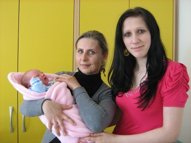 Filip Bednarczyk z ciocią Anetą i ciocią Małgorzatą