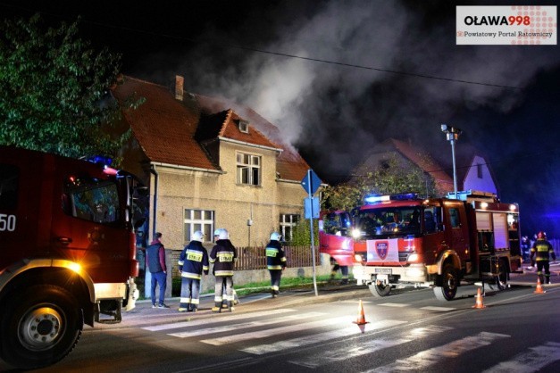 Nocny pożar domu w Jelczu-Laskowicach [ZDJĘCIA]      