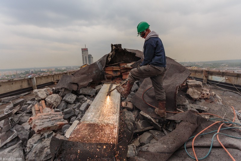 Rozbiórka biurowca DOKP Katowice