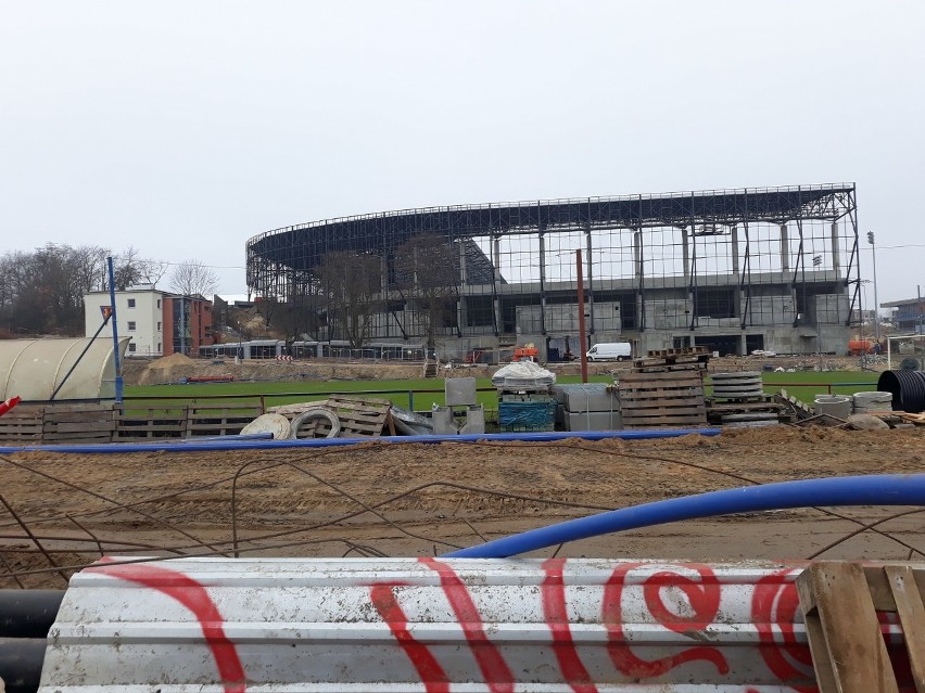 Stadion Pogoni - podczas meczu ze Stalą Mielec 7 grudnia...