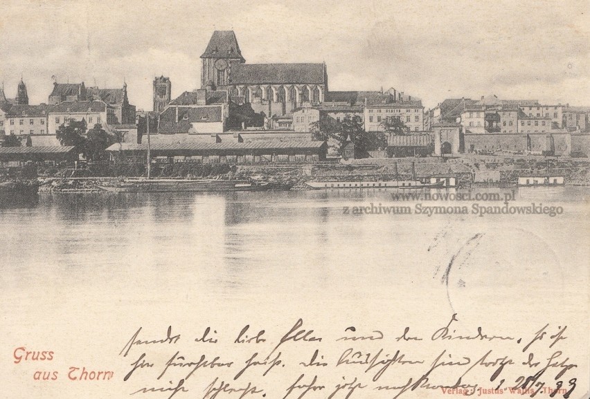 Pocztówka, którą w lipcu 1899 roku wysłał z Torunia inżynier...