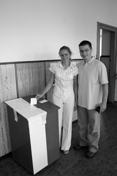 Katarzyna i Sławomir Mikołajczykowie głosowali w Zespole Szkół Zawodowych.