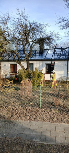 Pożar domu w Rudce
