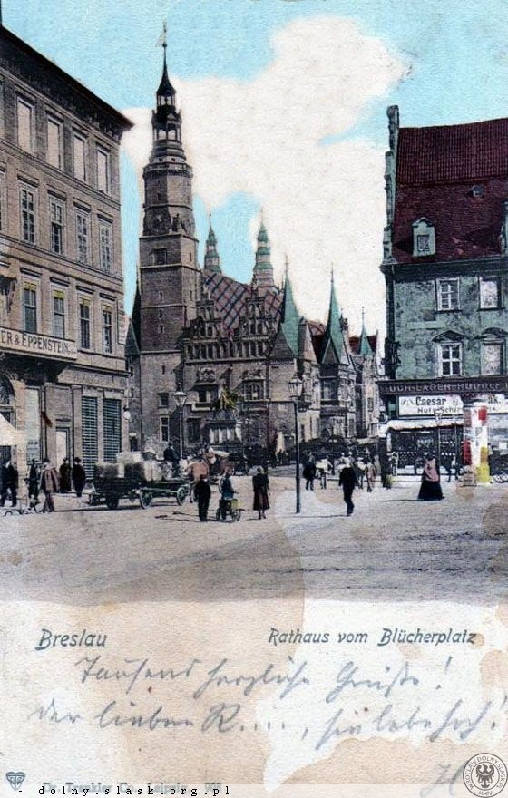1900 , Widok ratusza od strony pl. Solnego.