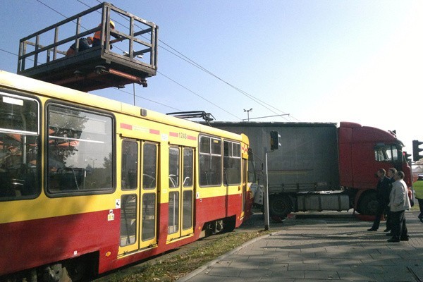 Zderzenie tira z tramwajem (galeria, wideo)