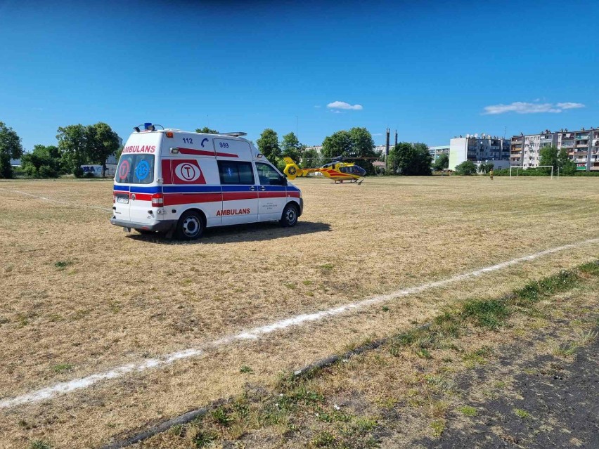 Transport siedmiolatka do szpitala w Olsztynie