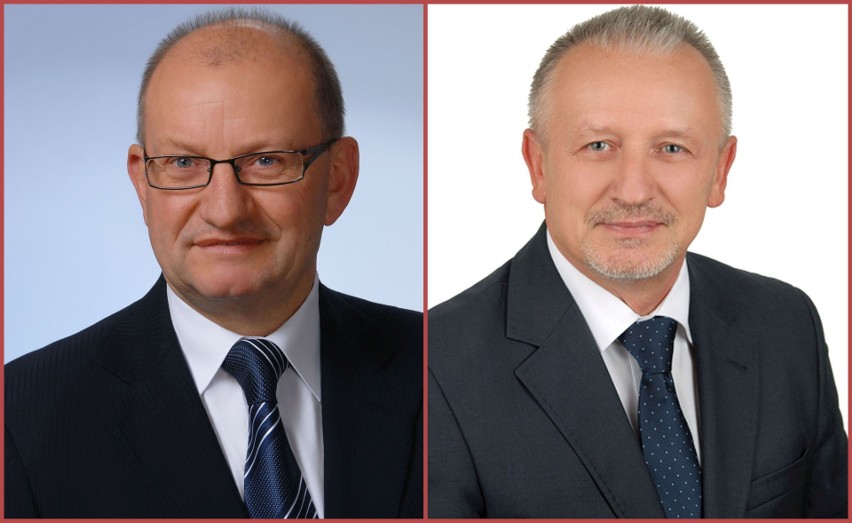 Poprzedni wójt Andrzej Pyziak (z lewej) i nowy wójt Grzegorz...