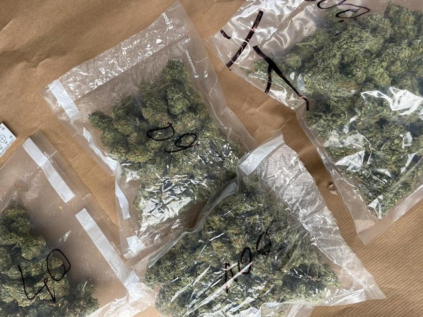 Niemal pół kilograma marihuany zabezpieczyli policjanci z...
