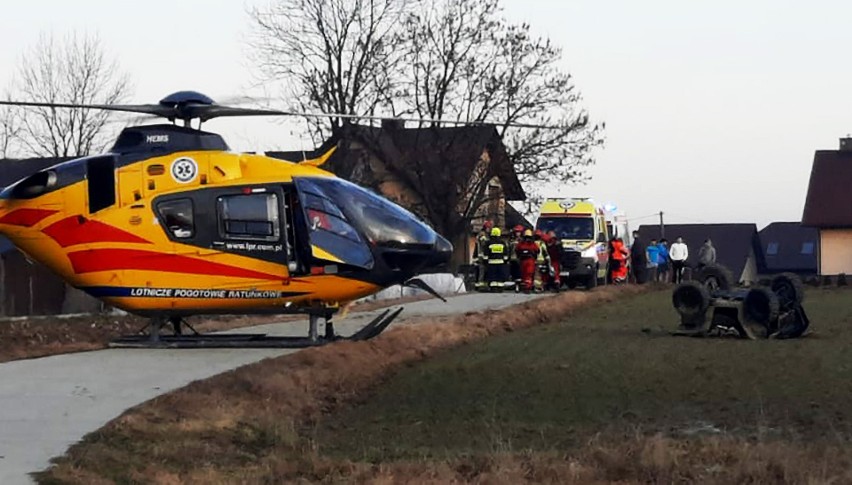 Tragiczny finał przejażdżki nastolatków przez wieś pod Nowym Sączem. Z quada do śmigłowca LPR