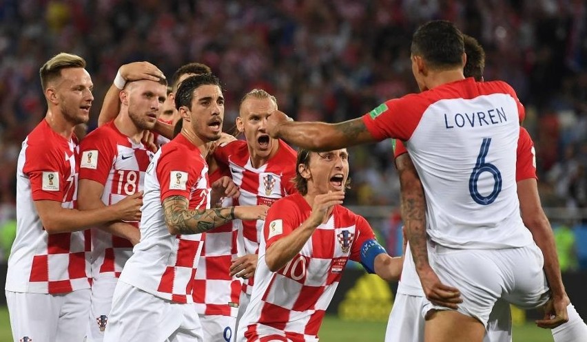 Na zdjęciu: reprezentacja Chorwacji. Mecz Islandia -...