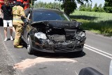 Zderzenie trzech aut na trasie Skierniewice - Rawa Mazowiecka 1.06.2023