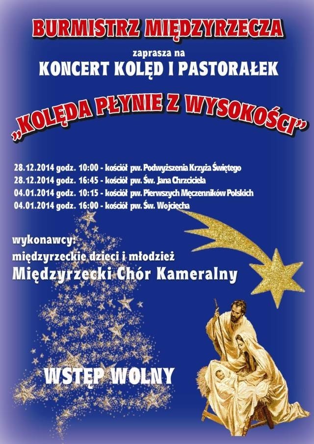 W Międzyrzeczu odbędą się koncerty kolęd i pastorałek.