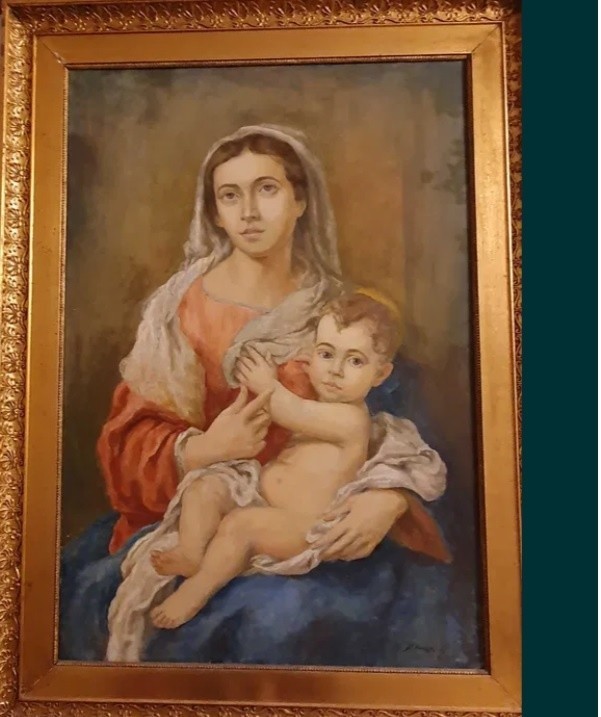 Matka Boska z Jezusem - bardzo stary obraz - 99 tys. zł