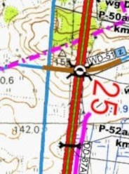 Okolice wiaduktu WD-51  w km 25+005,18 ; kolizja punktowa w...