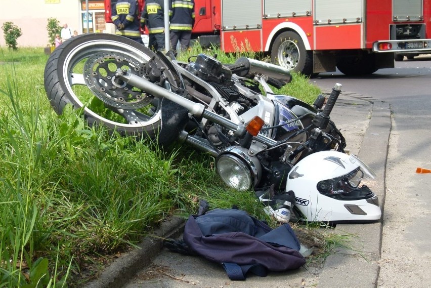 Wypadek na Lutomierskiej. Motocyklista w szpitalu [ZDJĘCIA+FILM]