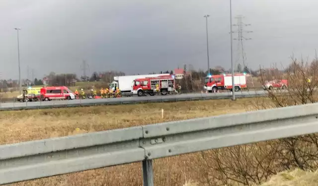 Wypadek tirów na autostradzie A4