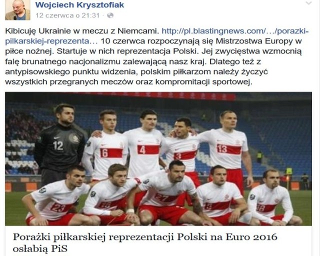 Według szczecińskiego wykładowcy kibicowanie Polsce na Euro 2016 ma wymiar polityczny.