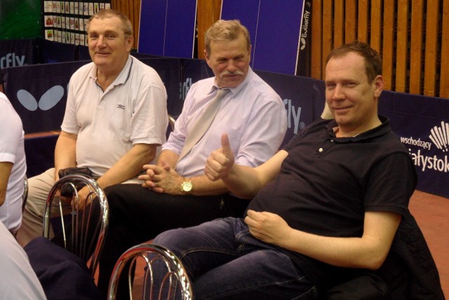 Od lewej: Andrzej Jesiołowski, Andrzej Grządziel i Piotrowski (Energa Manekin Toruń)
