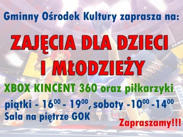 Gminy Ośrodek Kultury w Przytocznej zaprasza dzieci i młodzież na zajęcia.