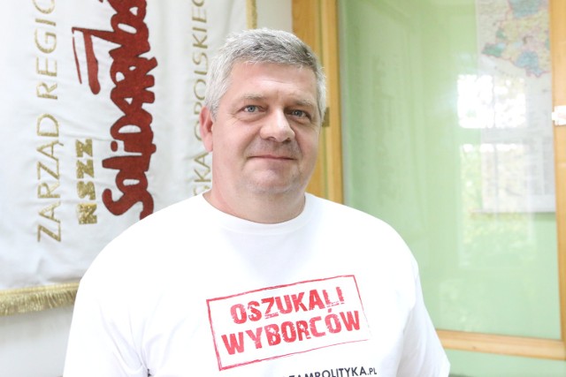 Grzegorz Adamczyk, zastępca przewodniczącego Zarządu Regionu NSZZ Solidarność Śląska Opolskiego.