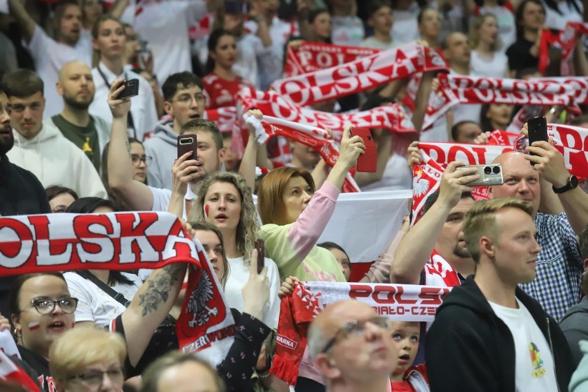 25.05.2023. Kibice na meczu reprezentacji Polski siatkarzy w...