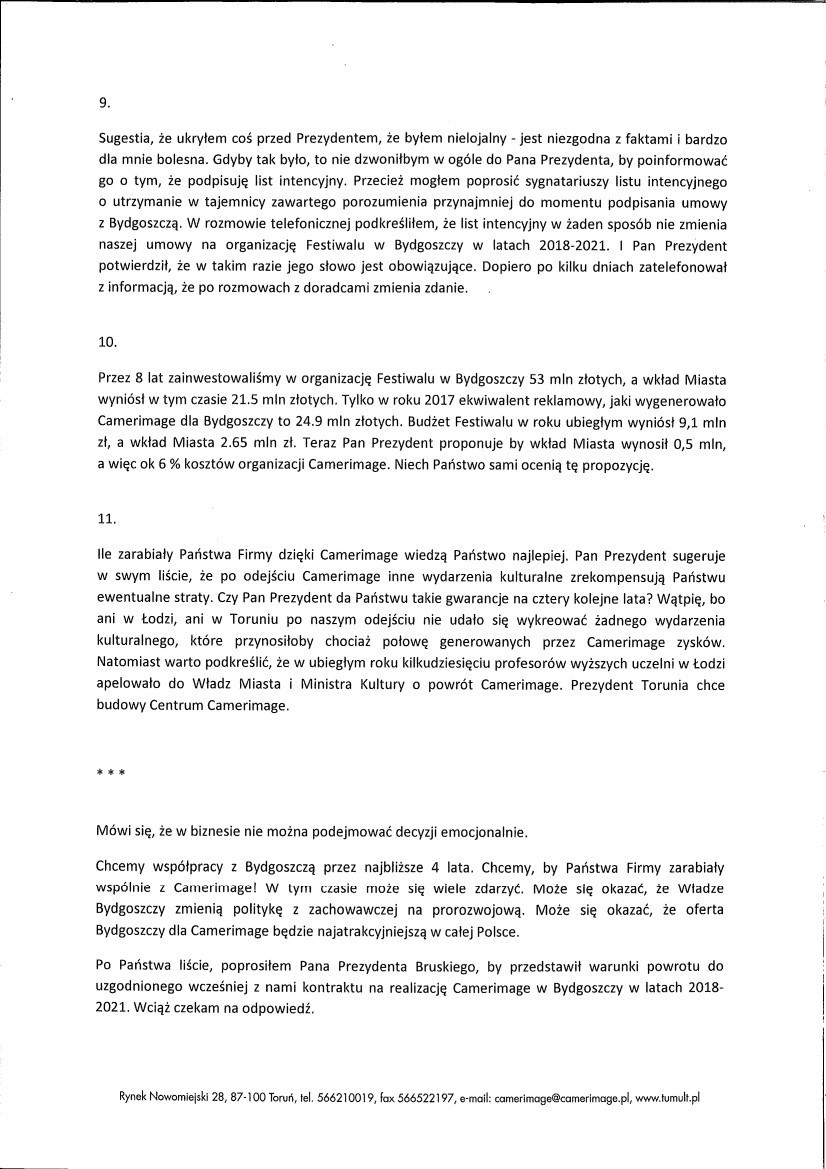 Marek Żydowicz odpowiada przedsiębiorcom i prezydentowi w sprawie Festiwalu Camerimage [list Marka Żydowicza]
