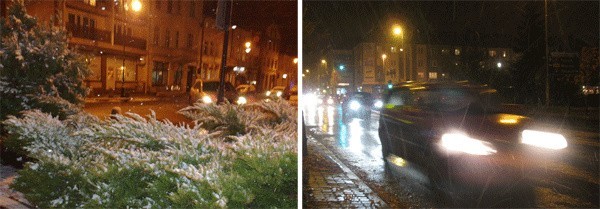 Śnieg pada w większości miast regionu koszalińskiego.