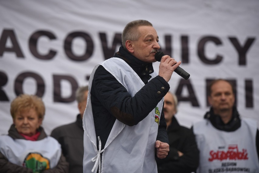 Protest górników kopalni Boże Dary w Katowicach: