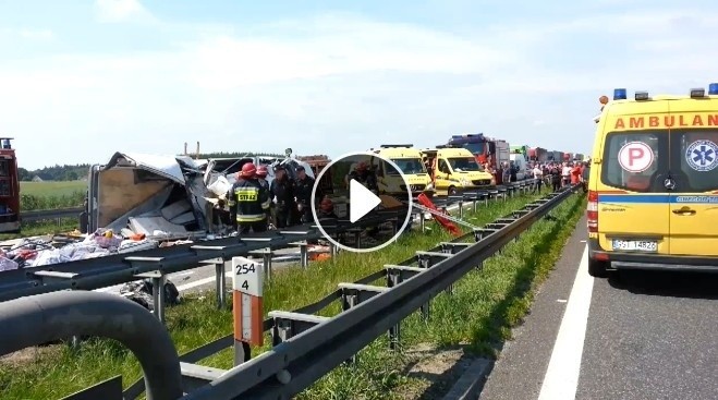 Wypadek na A4 pod Krapkowicami 5 czerwca 2014 r.