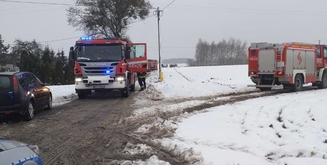 Wyciek gazu z uszkodzonego przyłącza w Rogóźnie w powiecie grudziądzkim.