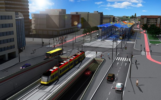 Jeśli wszystko pójdzie zgodnie z planem, modernizacja trasy W-Z zakończy się jesienią 2015 roku, a centrum Łodzi będzie wyglądać jak na powyższej wizualizacji.