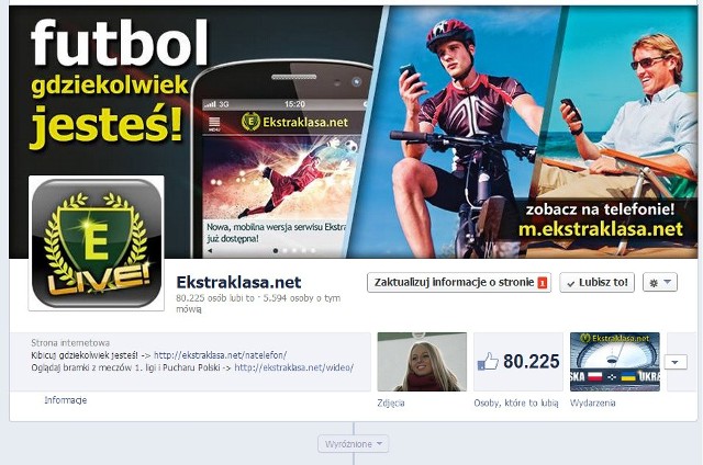 Już 80 tys. fanów Ekstraklasa.net na Facebooku!