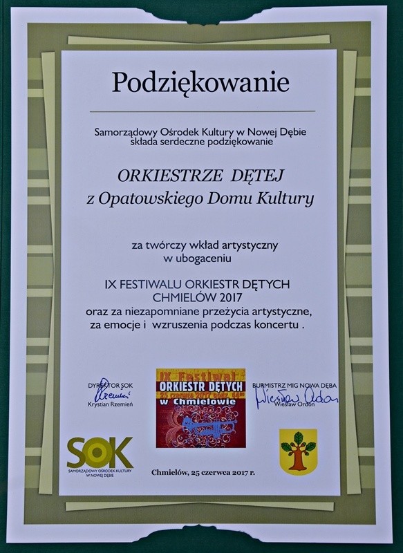 Orkiestra z Opatowskiego Ośrodka Kultury wystąpiła na przeglądzie orkiestr w Chmielowie
