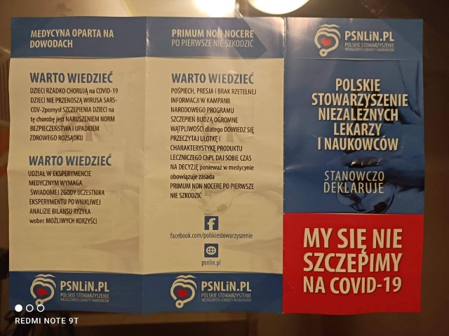 Ulotki zniechęcające do szczepień pojawiają się m. in. na klatkach schodowych