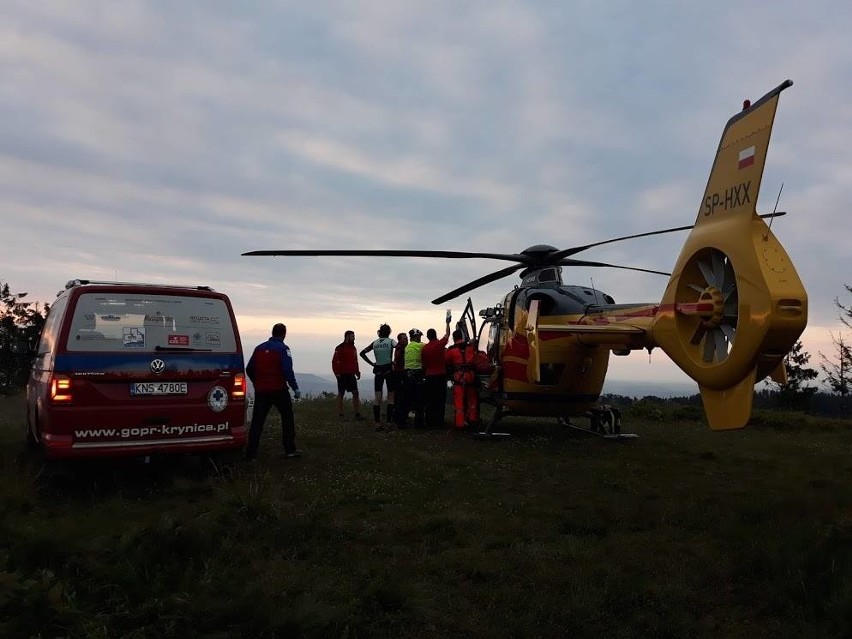 Przehyba. Goprowcy ratowali ciężko rannego rowerzystę. W akcji śmigłowiec LPR [ZDJĘCIA]