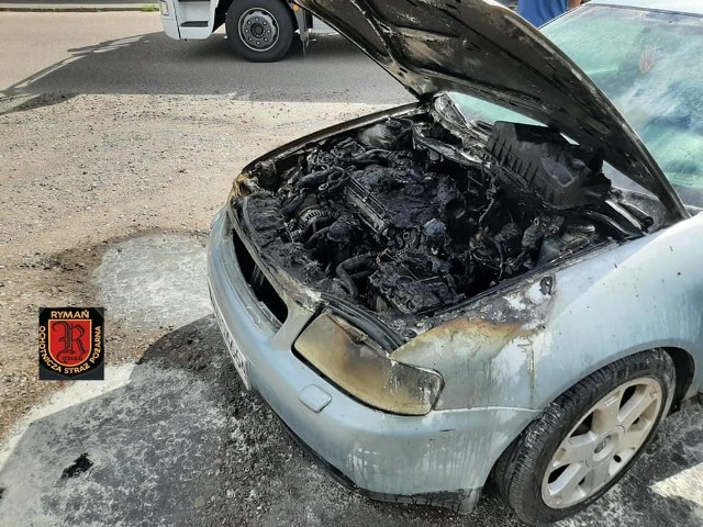 Pożar samochodu osobowego