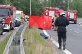Śmiertelny wypadek na obwodnicy Wrocławia. Motocykl rozpadł się na części | ZDJĘCIA