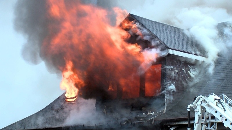 Pożar domu w Płotach