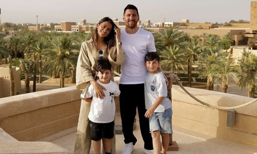 Lionel Messi, Antonella Roccuzzo i ich synowie - Thiago i...
