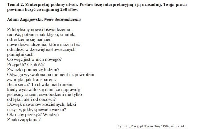 Matura próbna Operon 2017 - Pan Tadeusz i wiersz do analizy [TEMATY, ODPOWIEDZI, ARKUSZE]