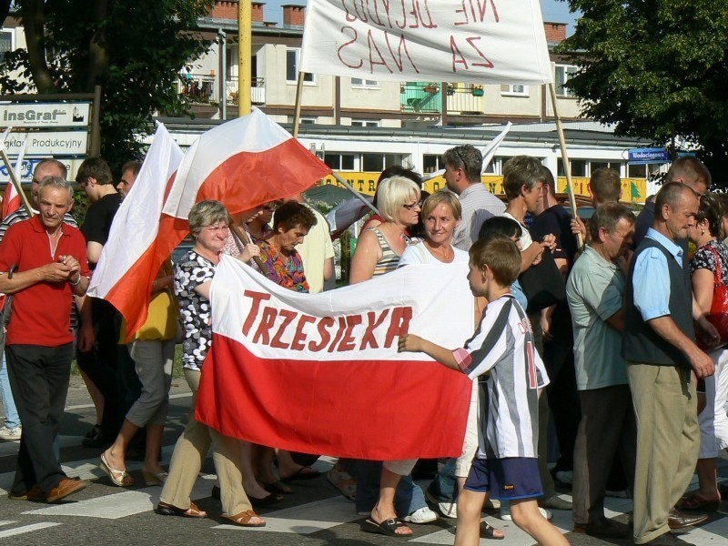 Blokada drogi w Szczecinku...