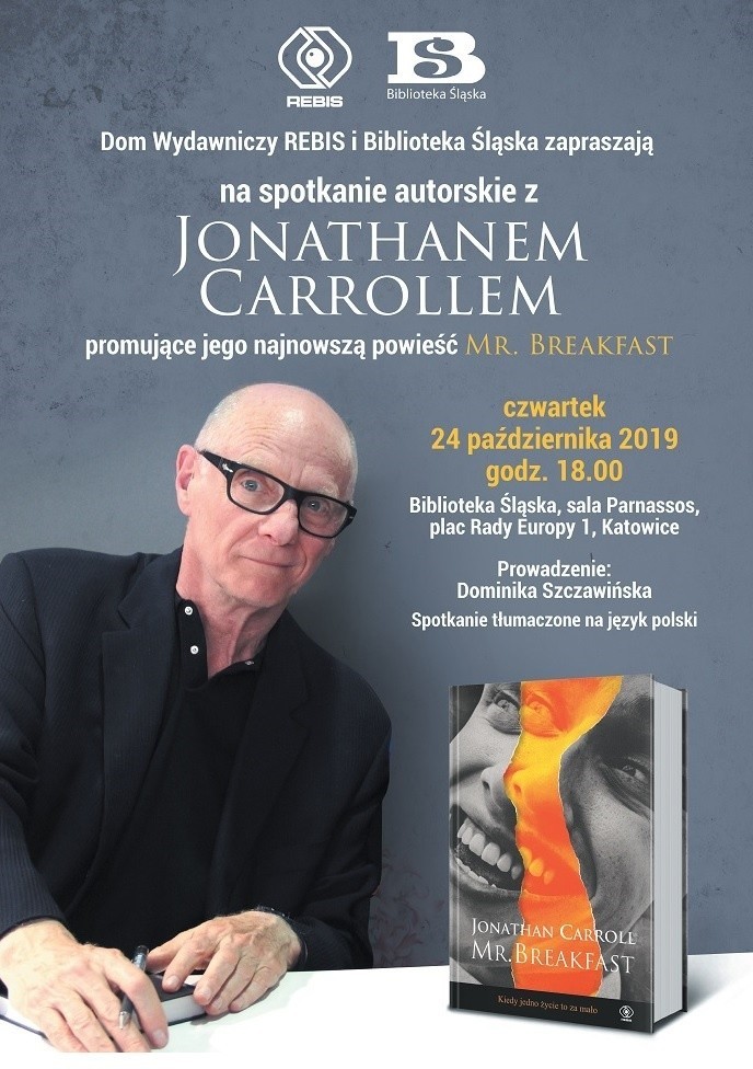Słynny amerykański pisarz Jonathan Carroll przyjedzie do Katowic. Spotkanie odbędzie się 24 października w Bibliotece Śląskiej