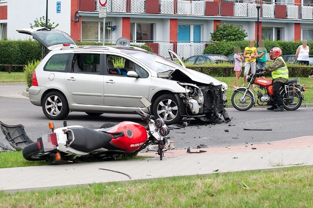 Wypadek na ulicy Hubalczyków w Słupsku.