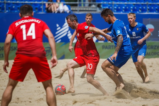Polska - Mołdawia w piłce nożnej plażowej na igrzyskach europejskich w Tarnowie