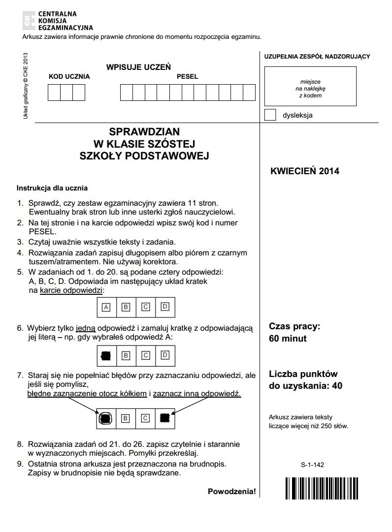 Sprawdzian szóstoklasisty 2014: Zobacz jakie pytania były na sprawdzianie [ARKUSZE, ODPOWIEDZI] 