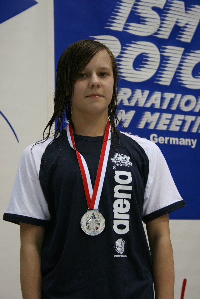 Paulina Nowak z Wodnika Radom, w czasie pływackiego mityngu w Berlinie dwukrotnie zajęłą drugie miejsce