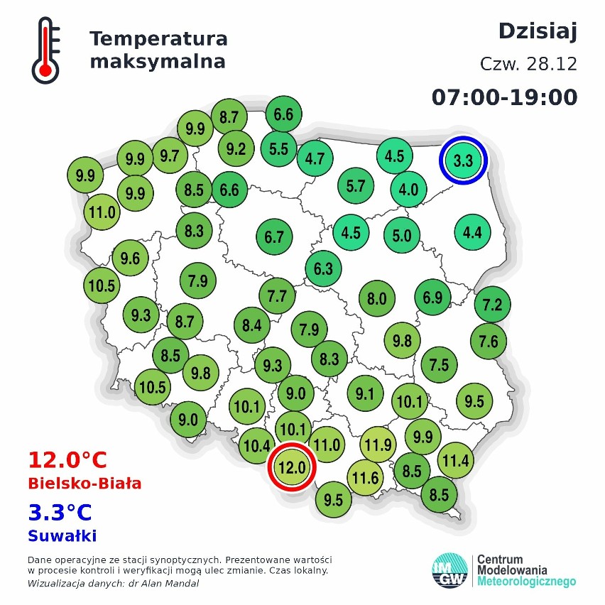 Bielsko-Biała - dziś zanotowano tu najwyższą temperaturę w...